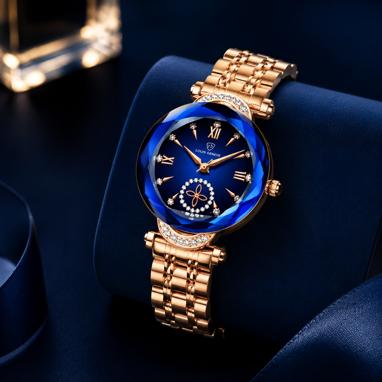 Crystal Blue Dial Women's Luxury Watch
