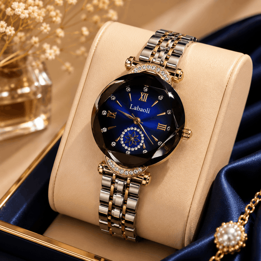 Crystal Blue Dial Women's Luxury Watch