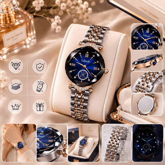 Crystal Blue Dial Women's Luxury Watch