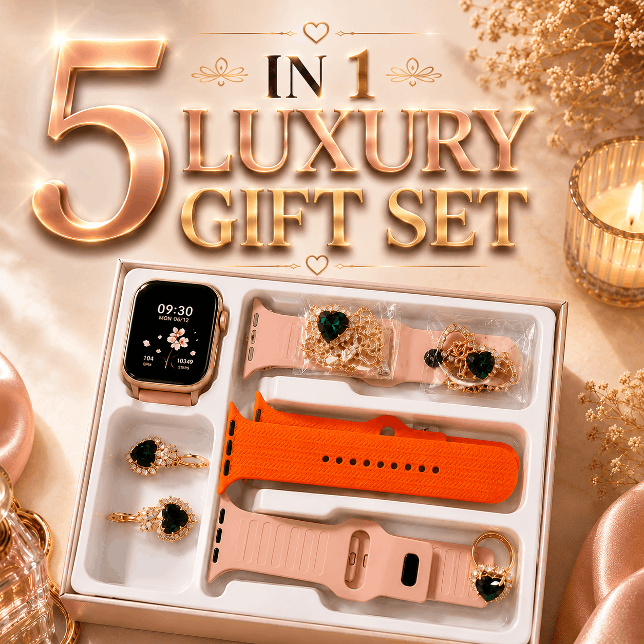 Luxury Women's Smart Watch 5-in-1 Gift Set
